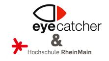 Logos eyecatcher Medienproduktion und Hochschule RheinMain University of Applied Sciences Wiesbaden Rüsselsheim