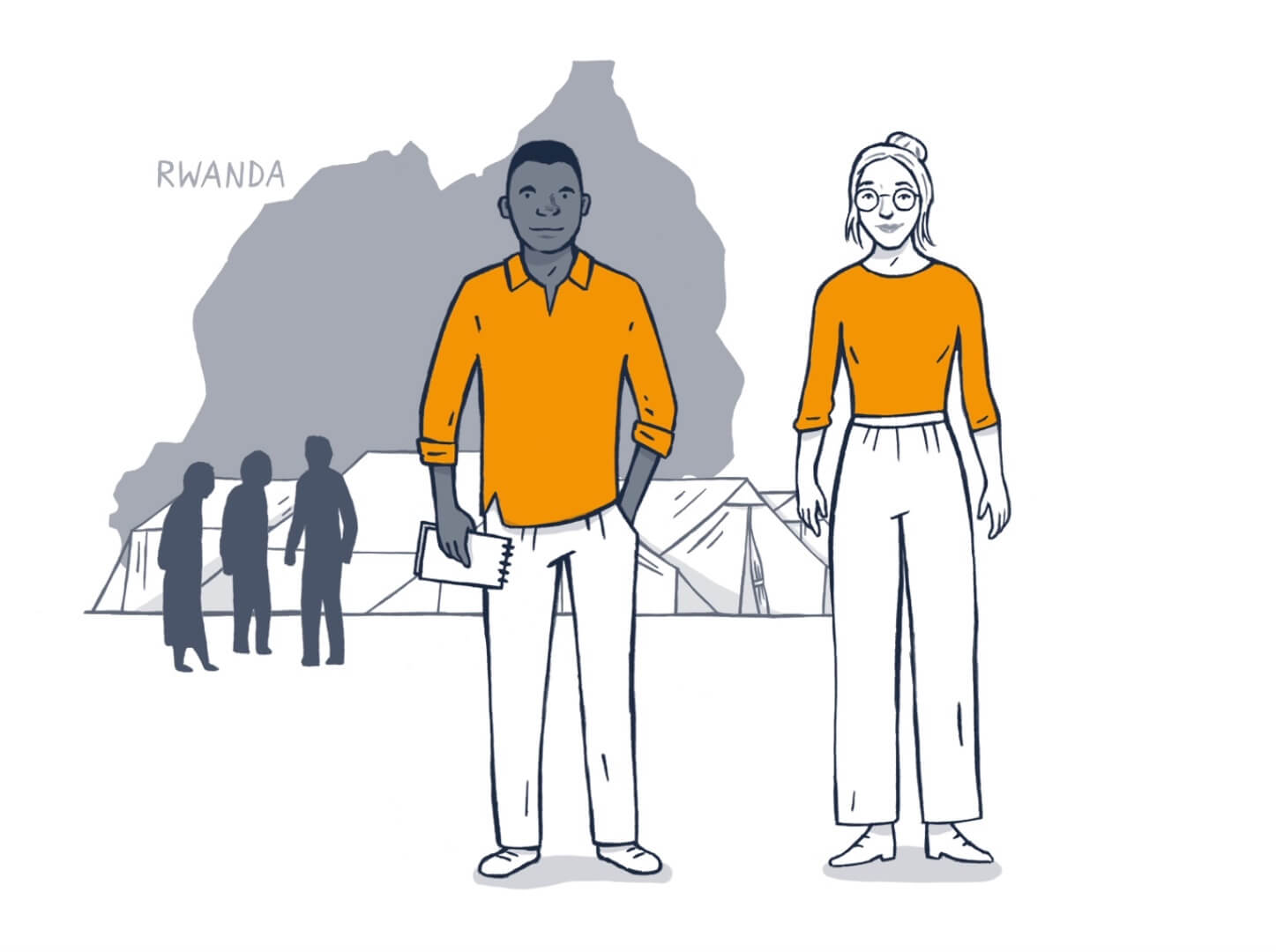 Standbild aus Erklärvideo: ZFD-Mitarbeiterin unterstützt Kongolesen in Ruanda