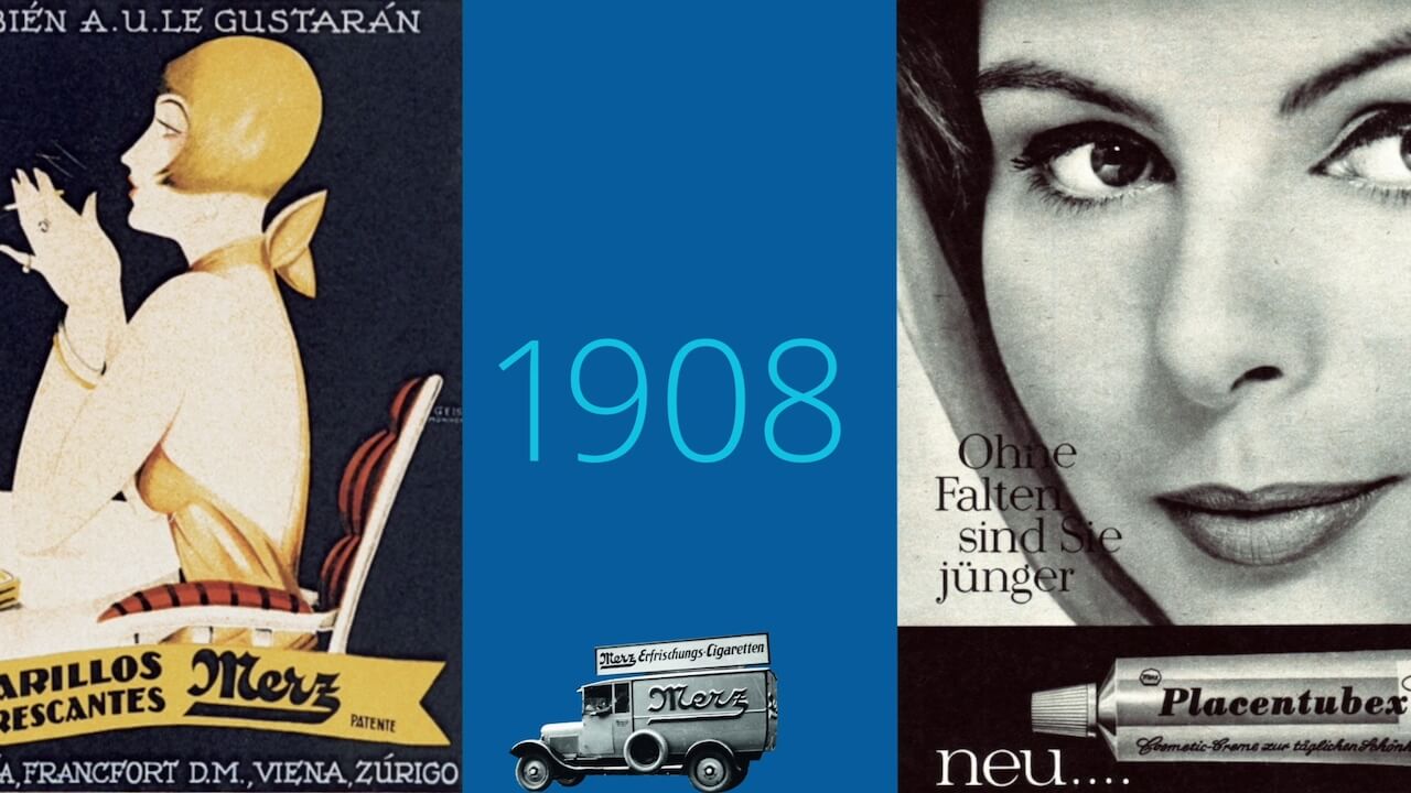 Standbild aus Company Video: Collage aus historischen Werbebildern
